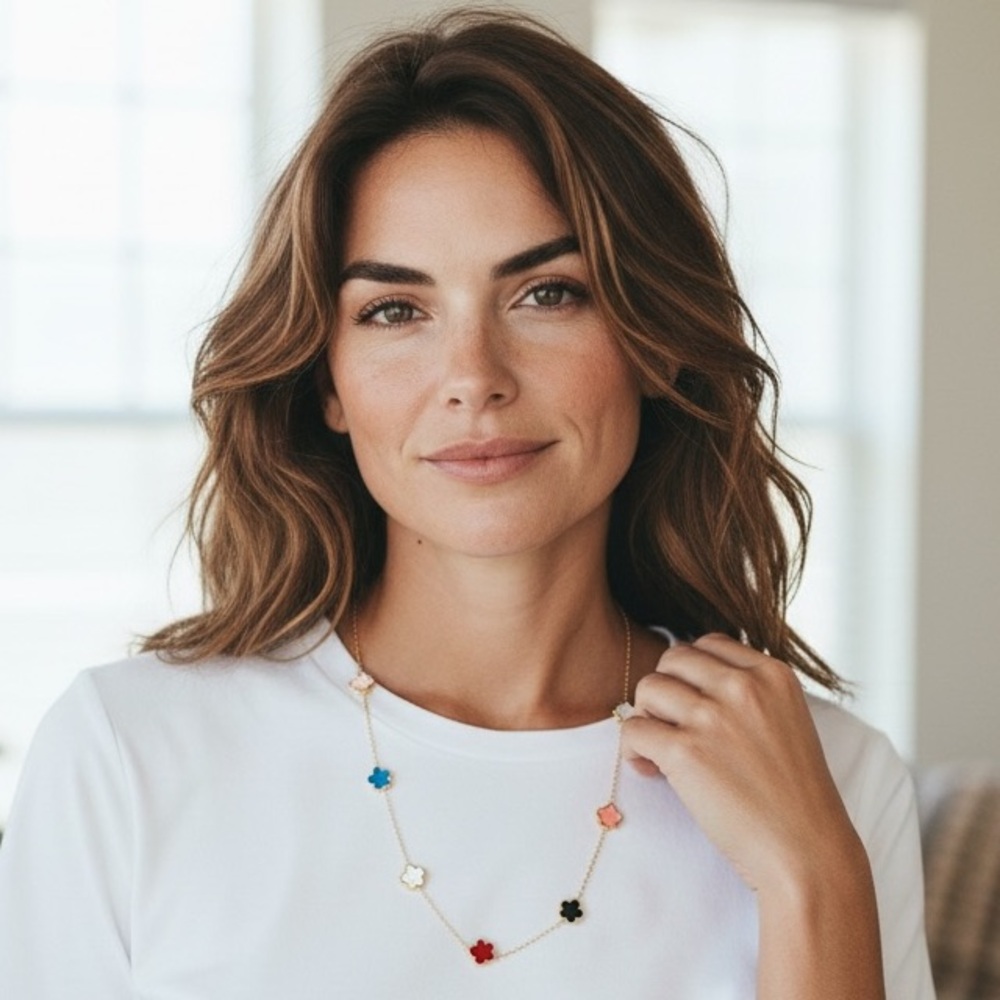 Multicolor Clover Necklace